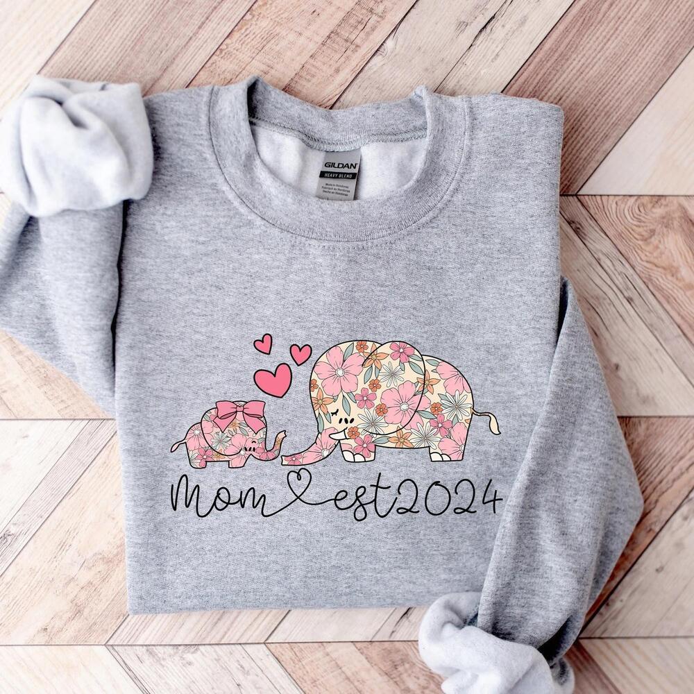 Cute Mom sweatshirt, Mom And Me Shirt, Cute Elephant Shirt